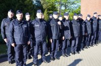 Policjanci - dowódcy reprezentujący poszczególne oddziały i pododdziały prewencji Policji.